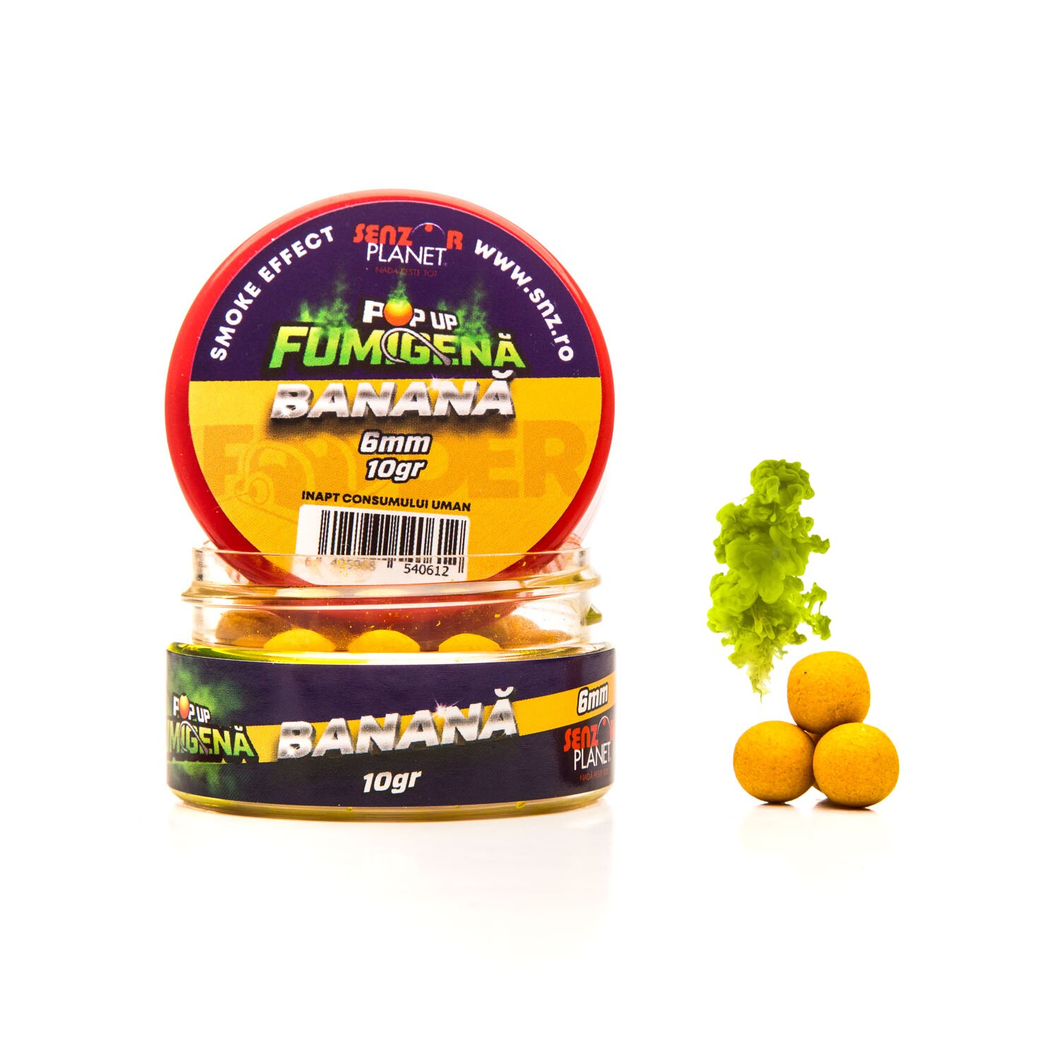 Pop-Up Fumigena Method Feeder, Aroma Banana, Diametru 6mm, Greutate 10g